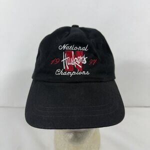 Vintage Nebraska Cornhuskers Hat Cap Strap Back Black 1997 National‎ Champions